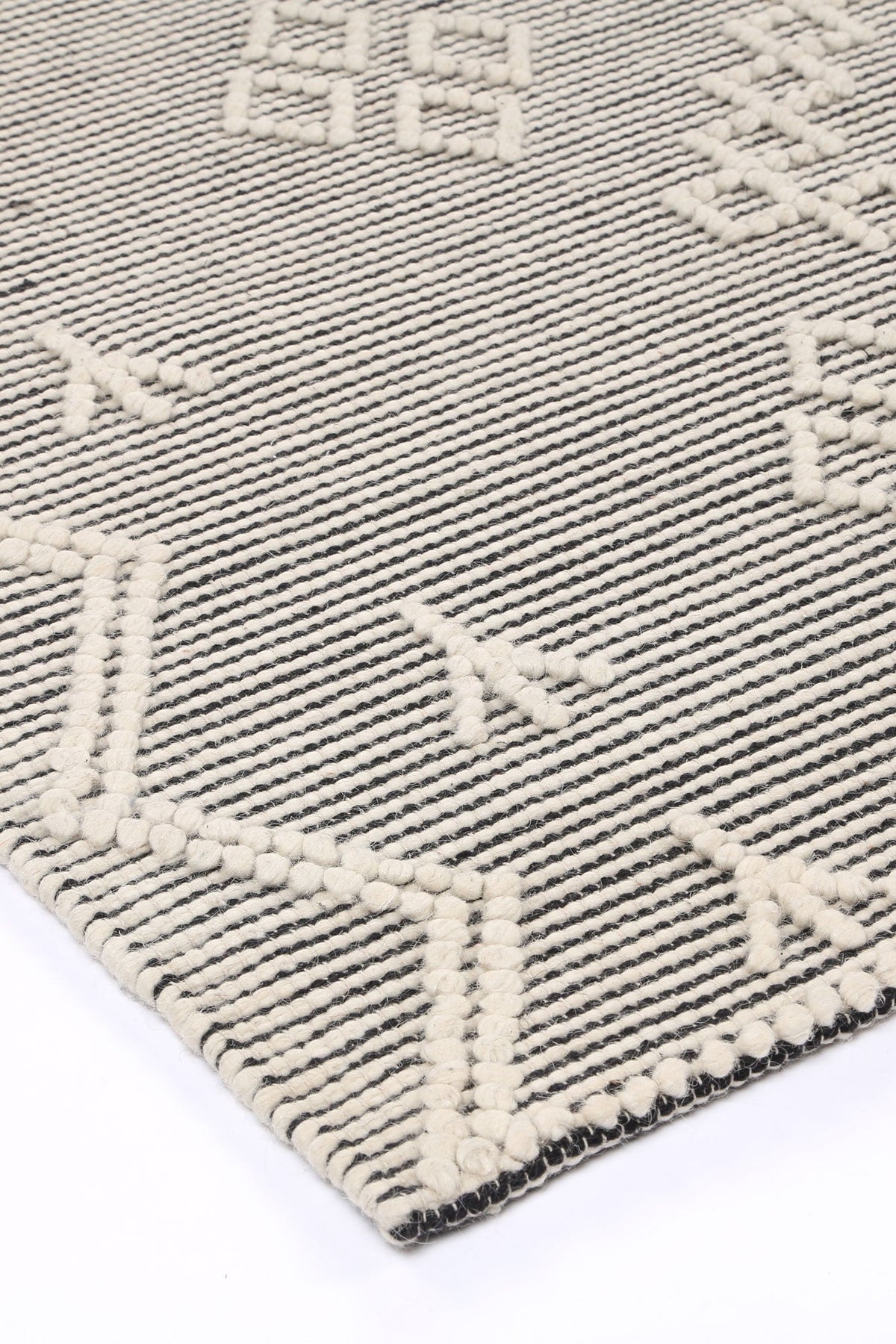 Goa Aztec Wool Blend Cream Rug -  (No Tassel) -D5CRE – view 6