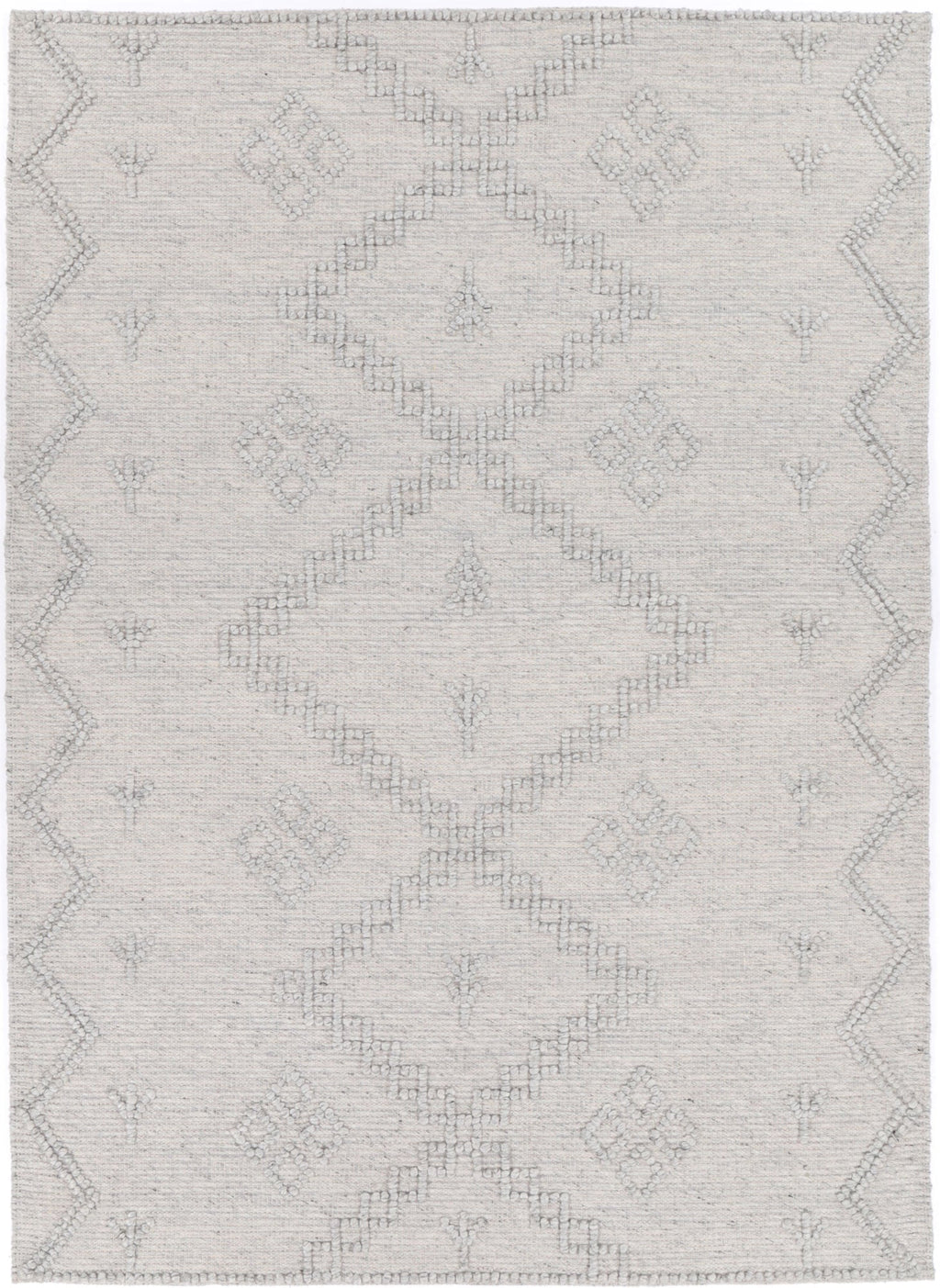 Goa Aztec Grey Wool Blend Rug - D5 No Tassel – view 2