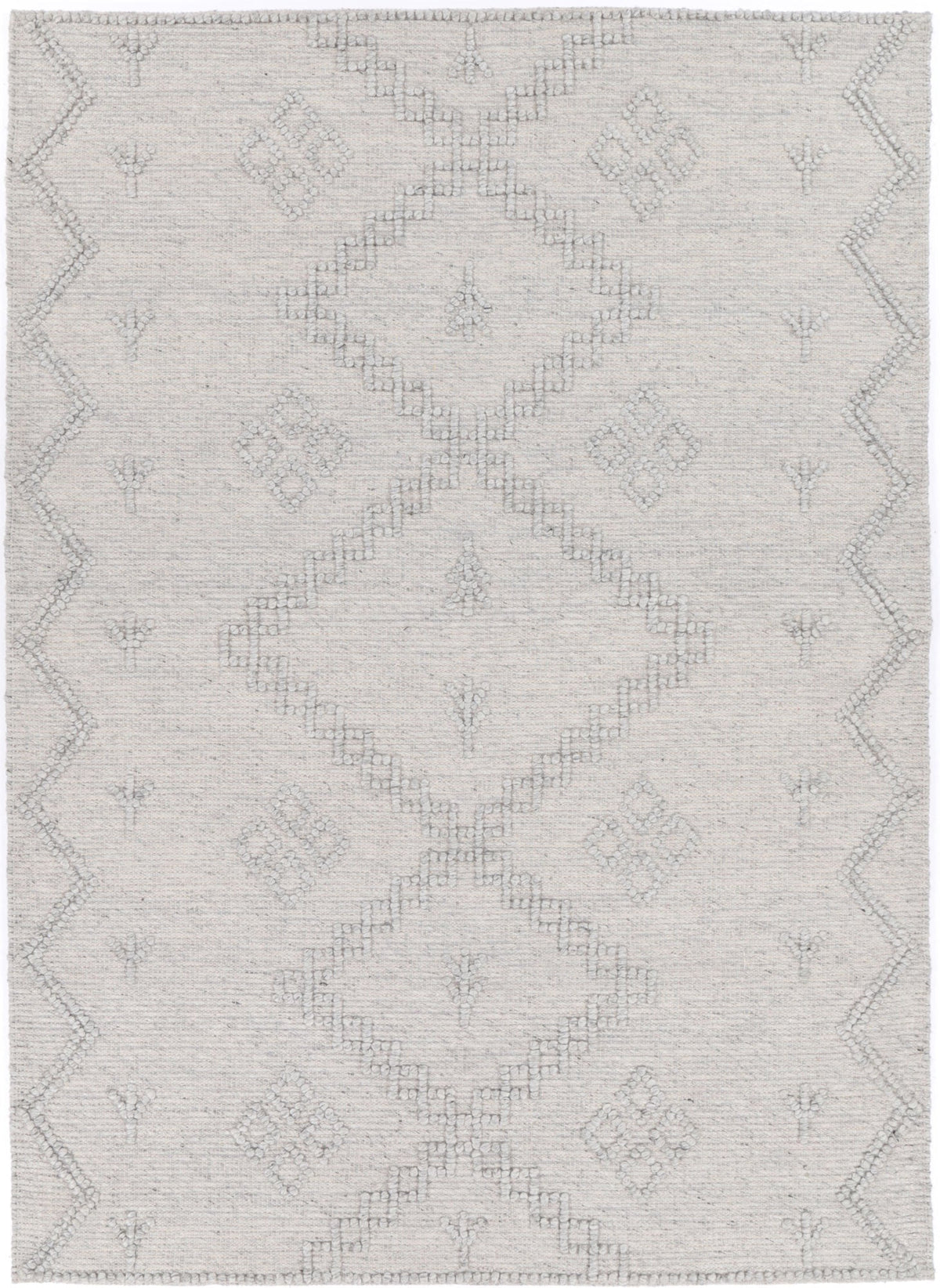 Goa Aztec Grey Wool Blend Rug - D5 No Tassel – view 2