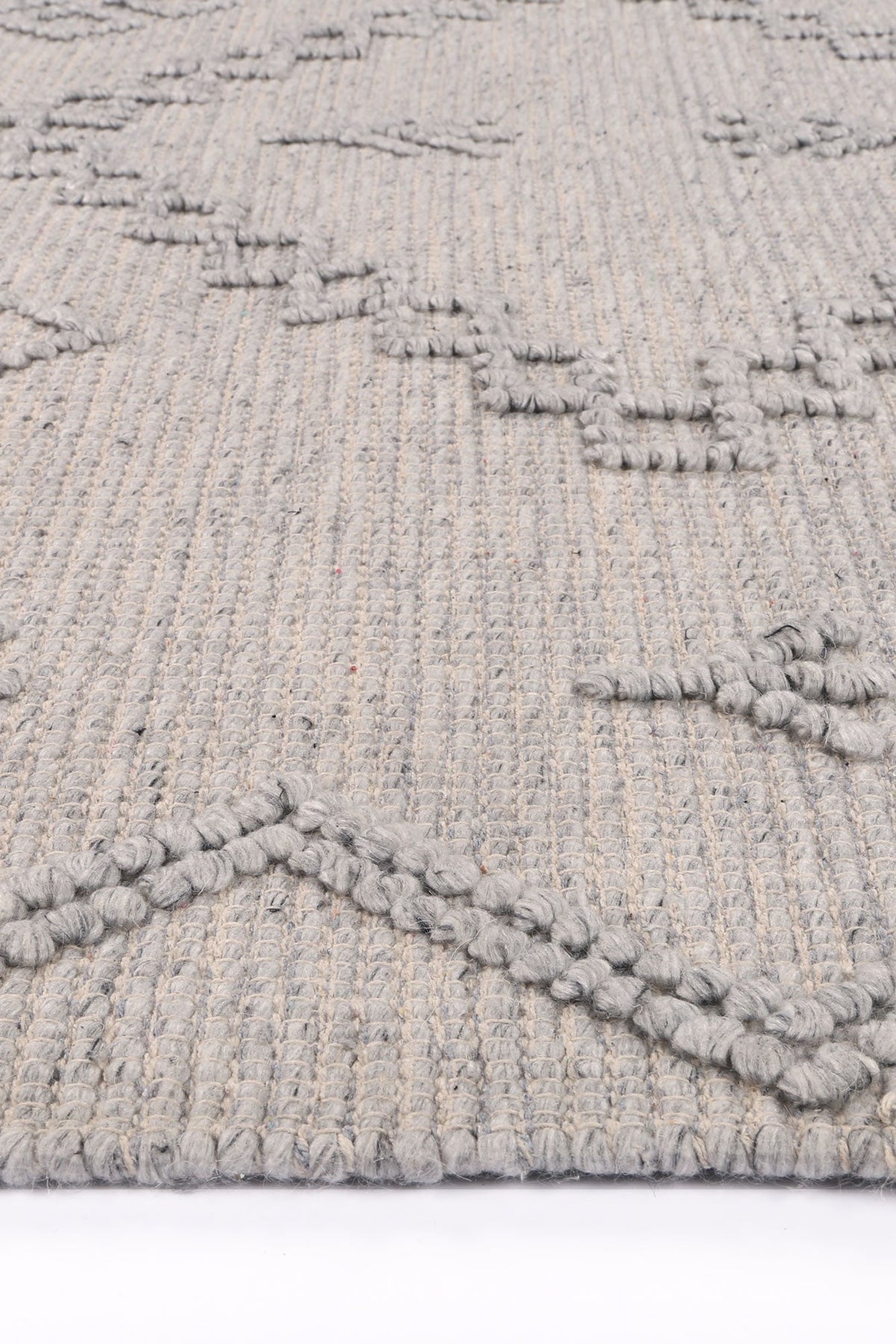 Goa Aztec Grey Wool Blend Rug - D5 No Tassel – view 3