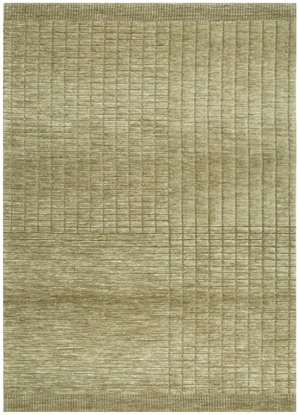 Canyon Green Carved Textured Rug - full rug view  