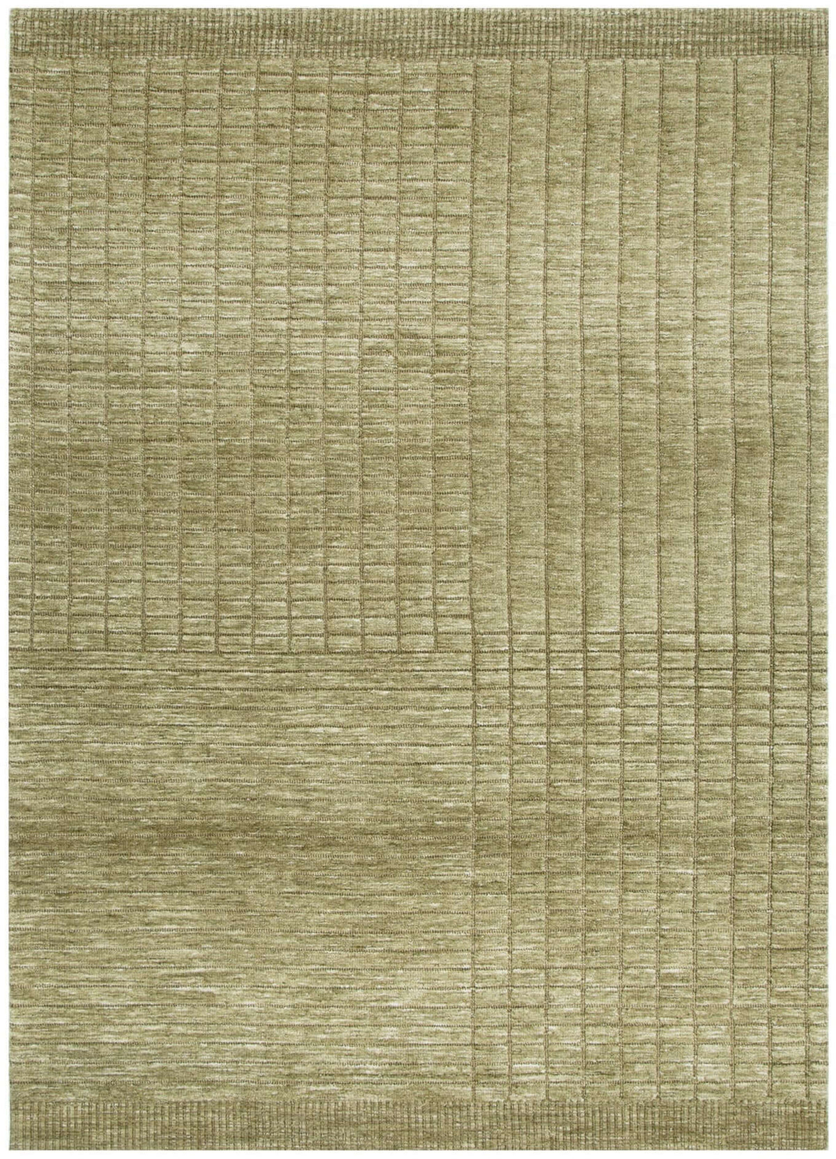 Canyon Green Carved Textured Rug - full rug view  