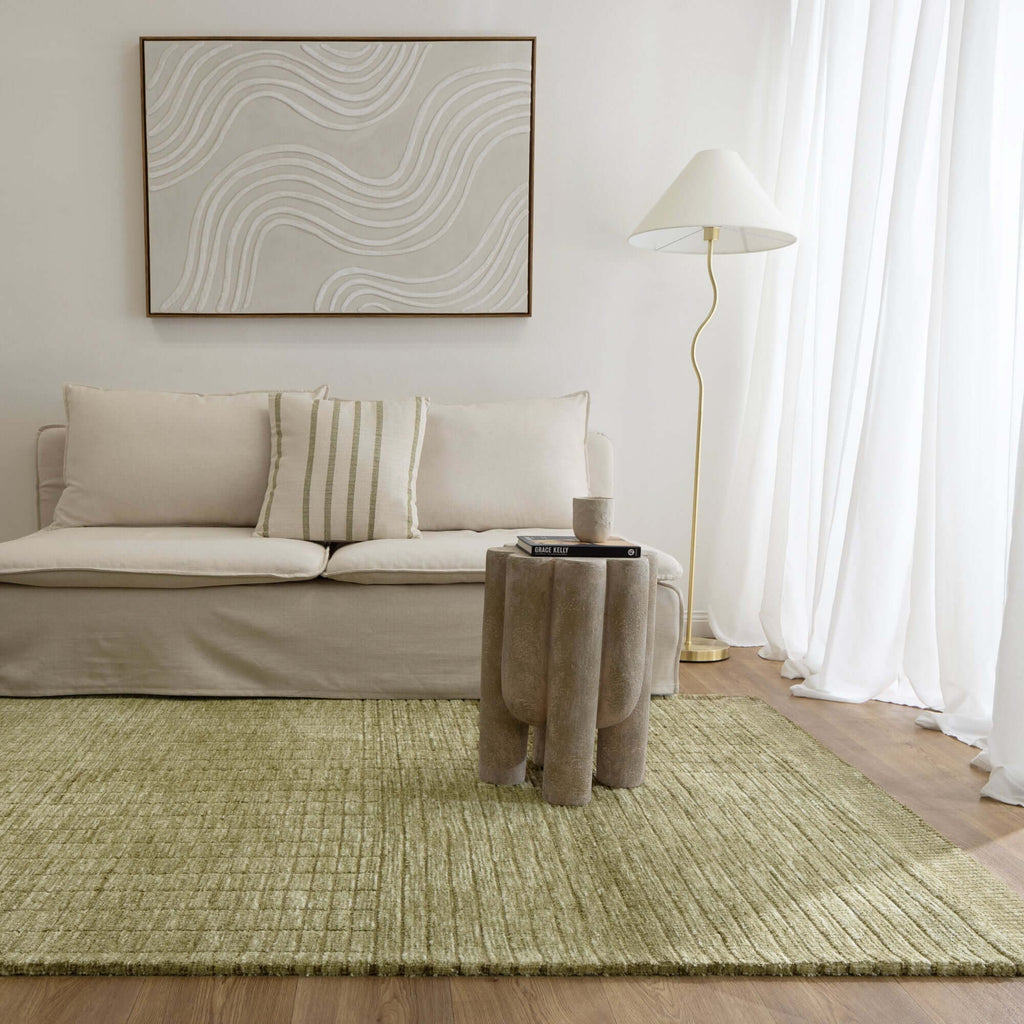 Canyon Green Carved Textured Rug - detail 4  
