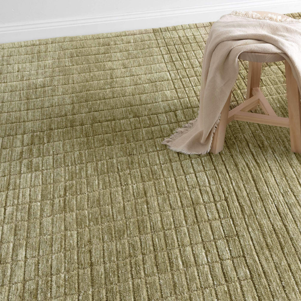 Canyon Green Carved Textured Rug - detail 6  
