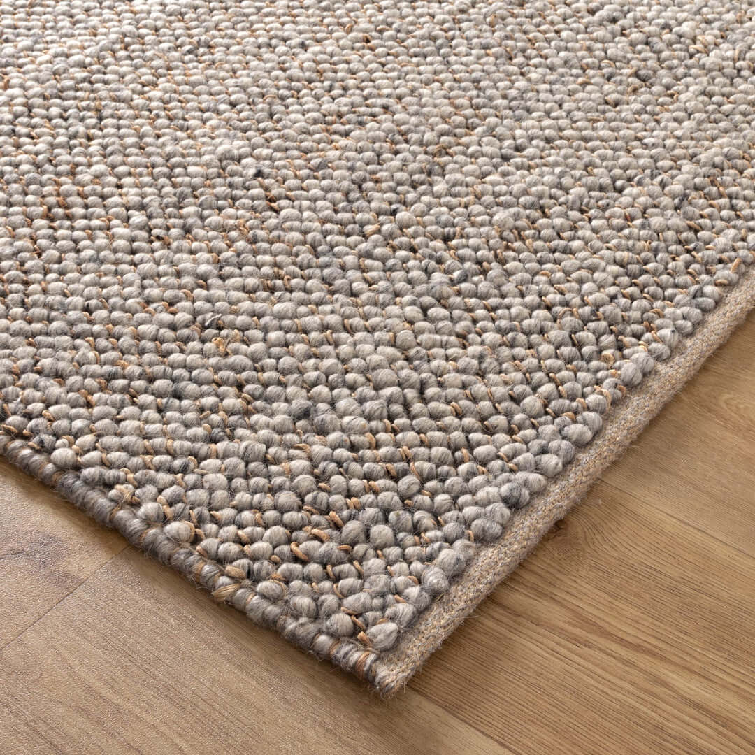 Eco Weave Grey jute and wool rug - detail