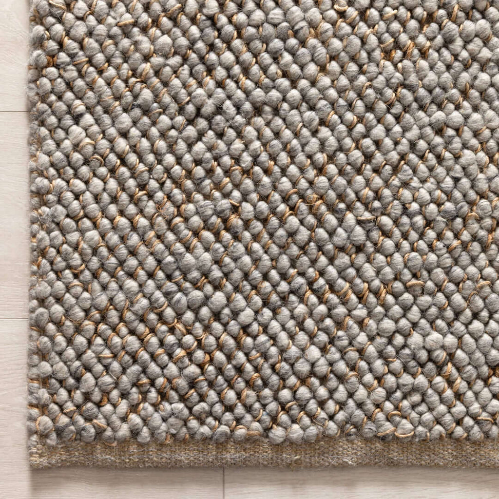 Eco Weave Grey jute and wool rug - room setting