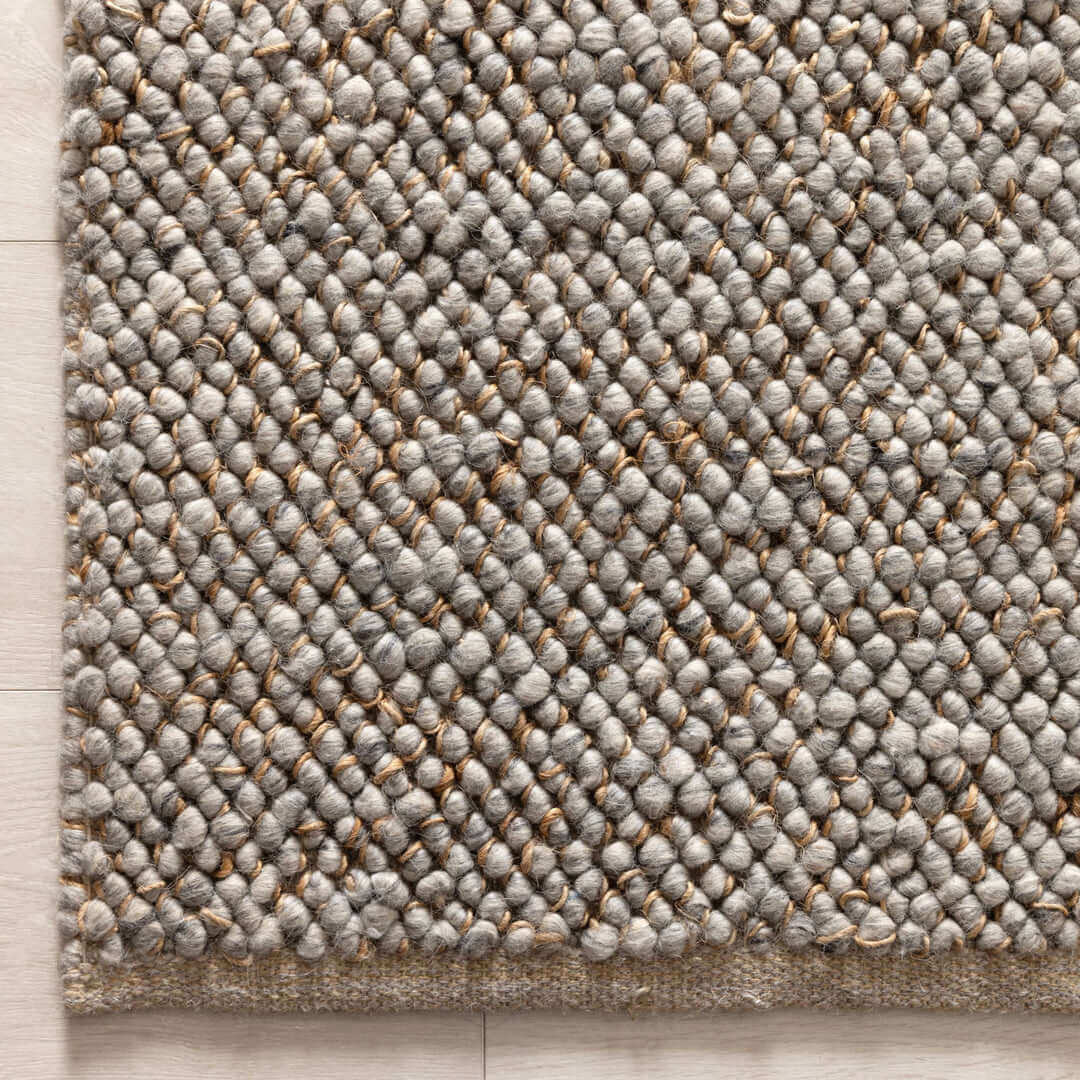 Eco Weave Grey jute and wool rug - room setting