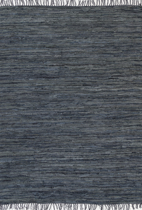 Gypsy Grey Leather Chindi Rug full product view