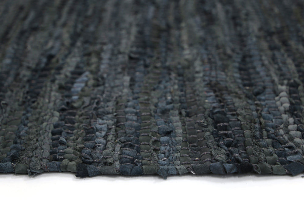 Gypsy Grey Leather Chindi Rug – view 2