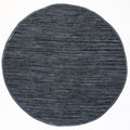 Gypsy Grey Leather Chindi Round Rug full product view