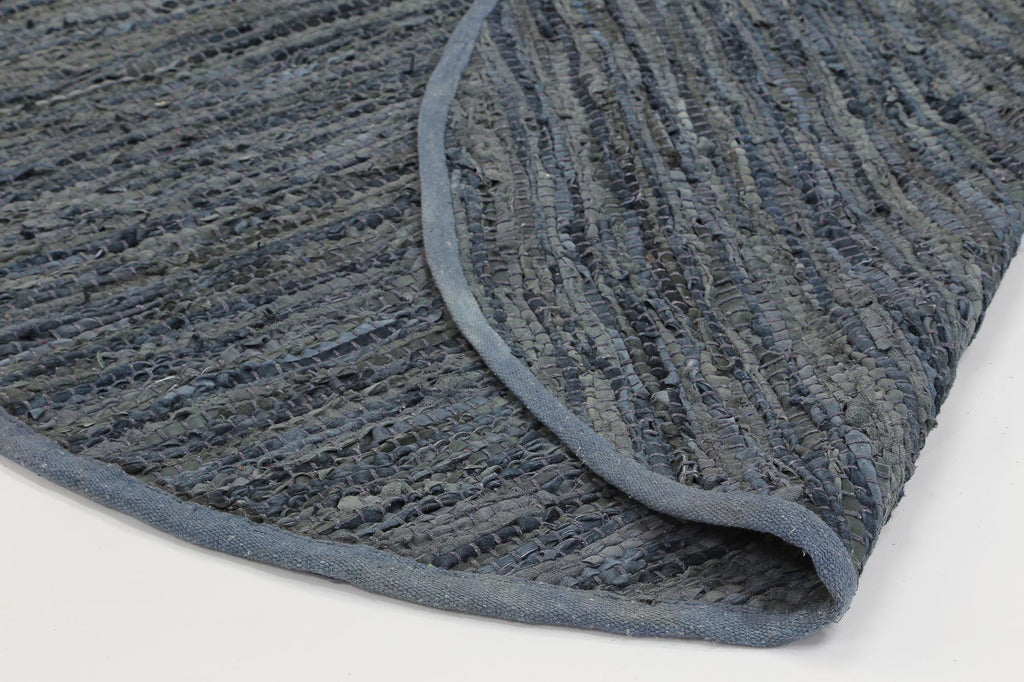 Gypsy Grey Leather Chindi Round Rug – view 3