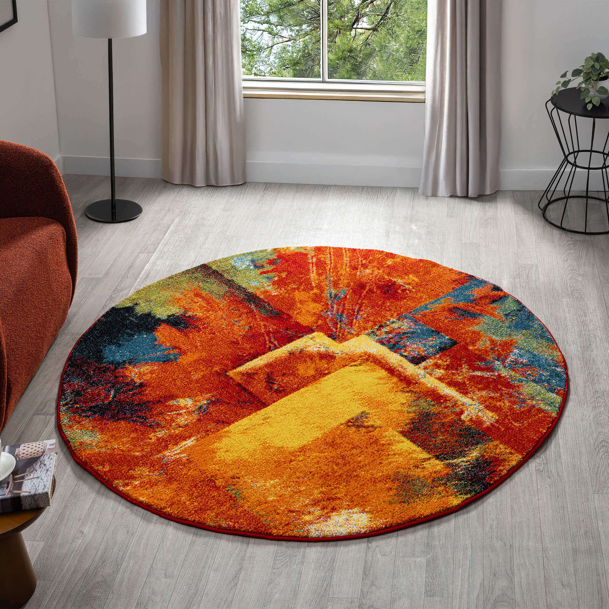 Galaxy 246 Multi Round Rug lifestyle view
