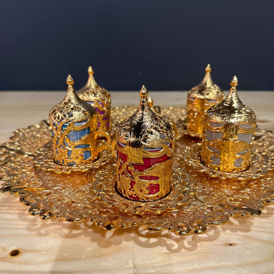 Gold Ottoman-Style Coffee Cup Set