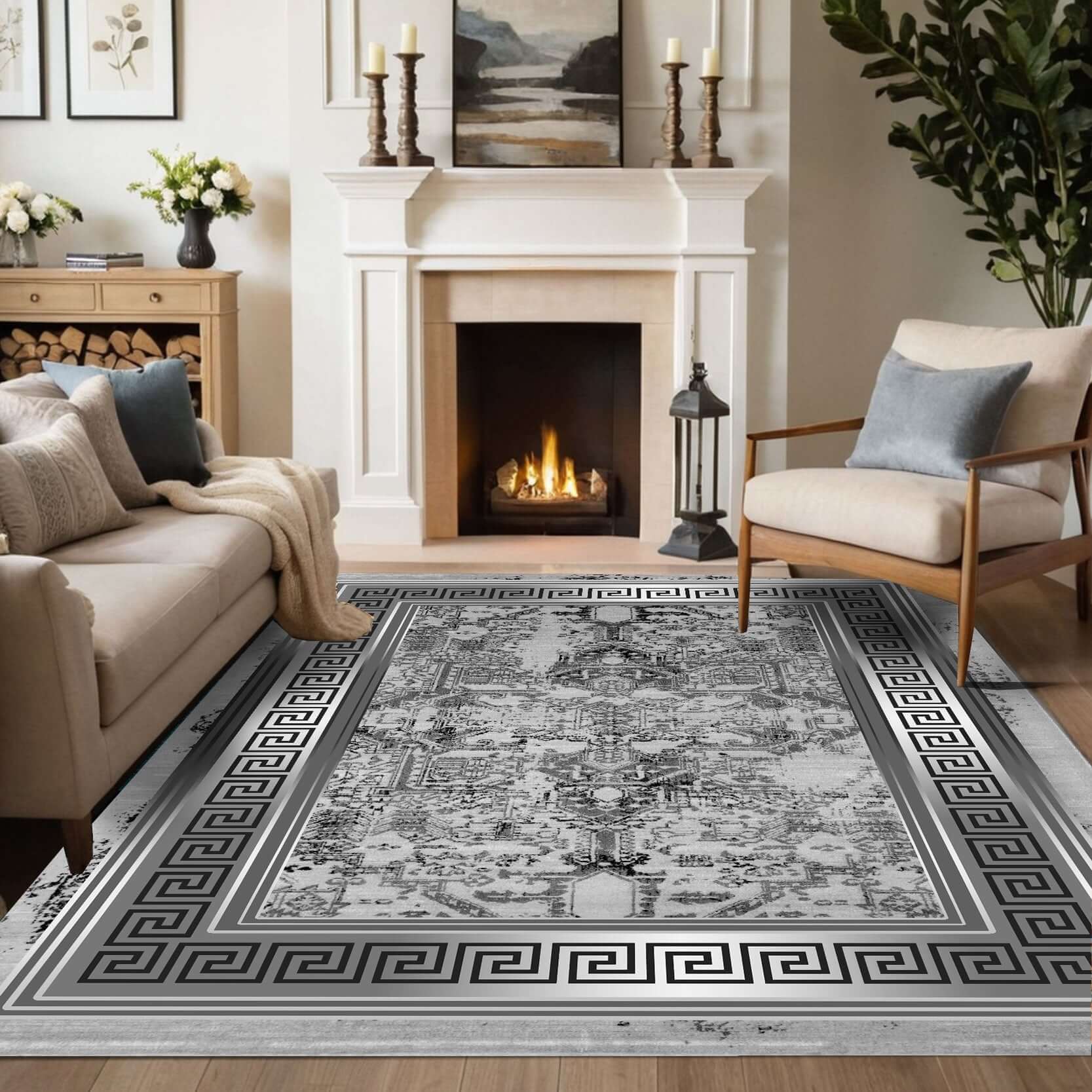 Greco Marble Border Rug