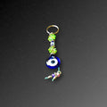 Green Flower Evil Eye Keyring