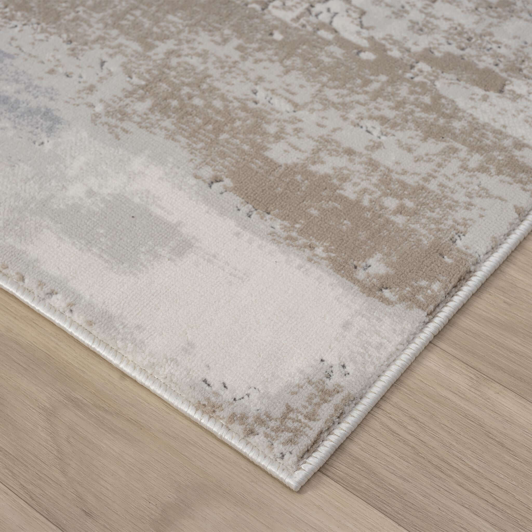 Grey Area Rug with plush, non-shed pile and all-side binding. Power-loomed in Türkiye for durable, easy-care elegance in modern living spaces.