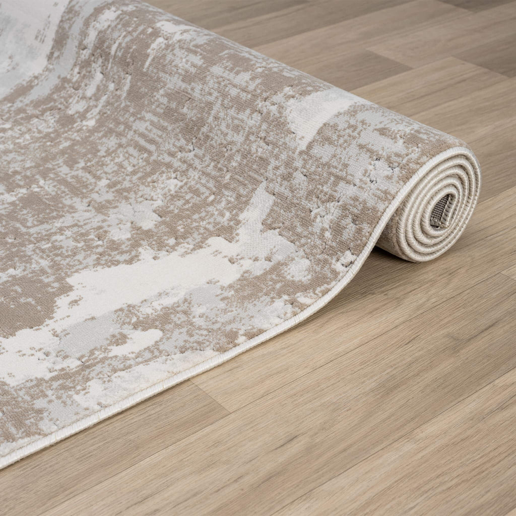 Grey Area Rug with plush, non-shed pile and all-side binding. Power-loomed in Türkiye for durable, easy-care elegance in modern living spaces.