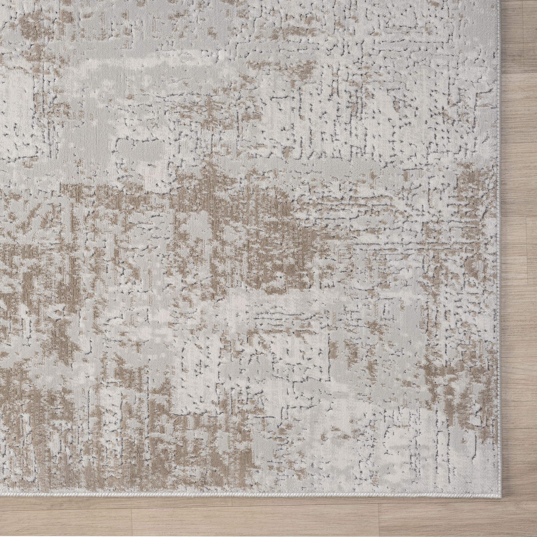 Grey Area Rug with plush, non-shed pile and all-side binding. Power-loomed in Türkiye for durable, easy-care elegance in modern living spaces.