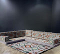 Grey Serenity Arabian Majlis L-Shape Sofa Set