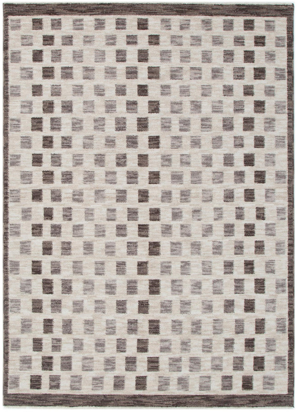 Horizon H102 Ivory Grey Checkered Rug – view 2
