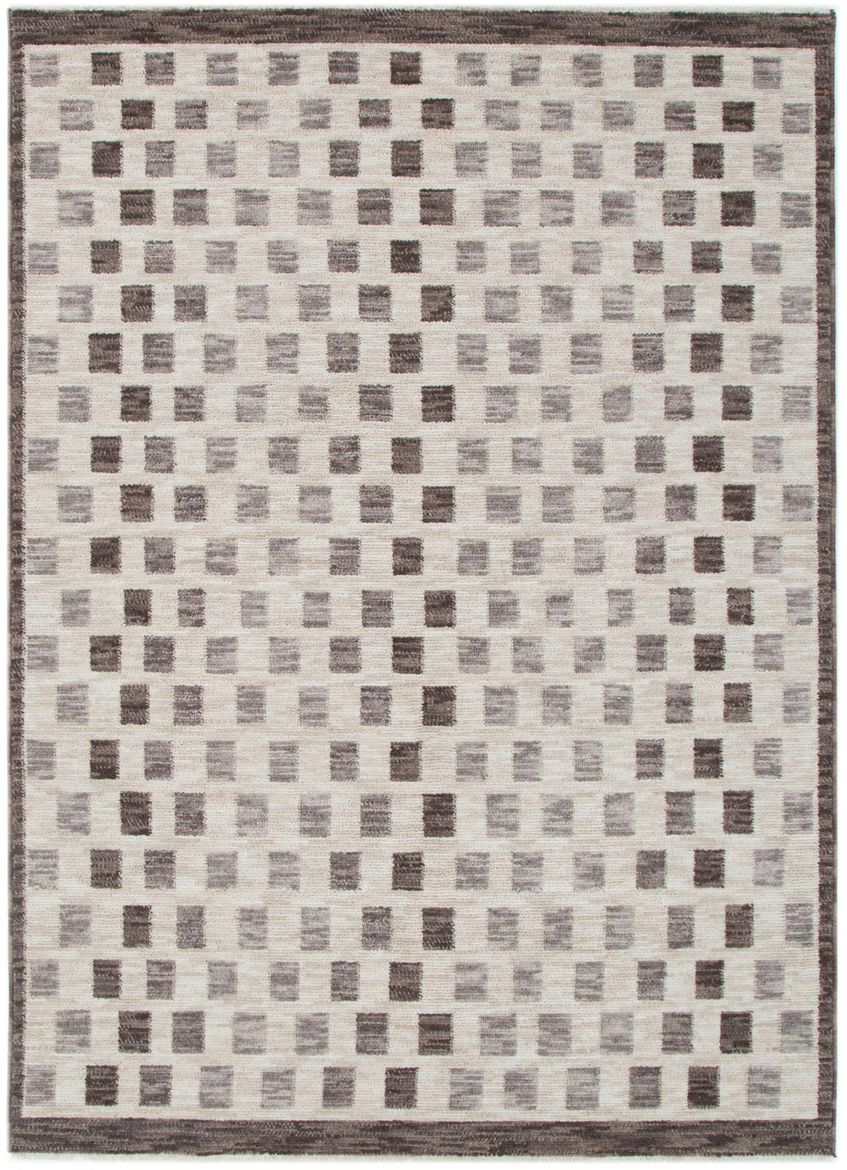 Horizon H102 Ivory Grey Checkered Rug – view 2