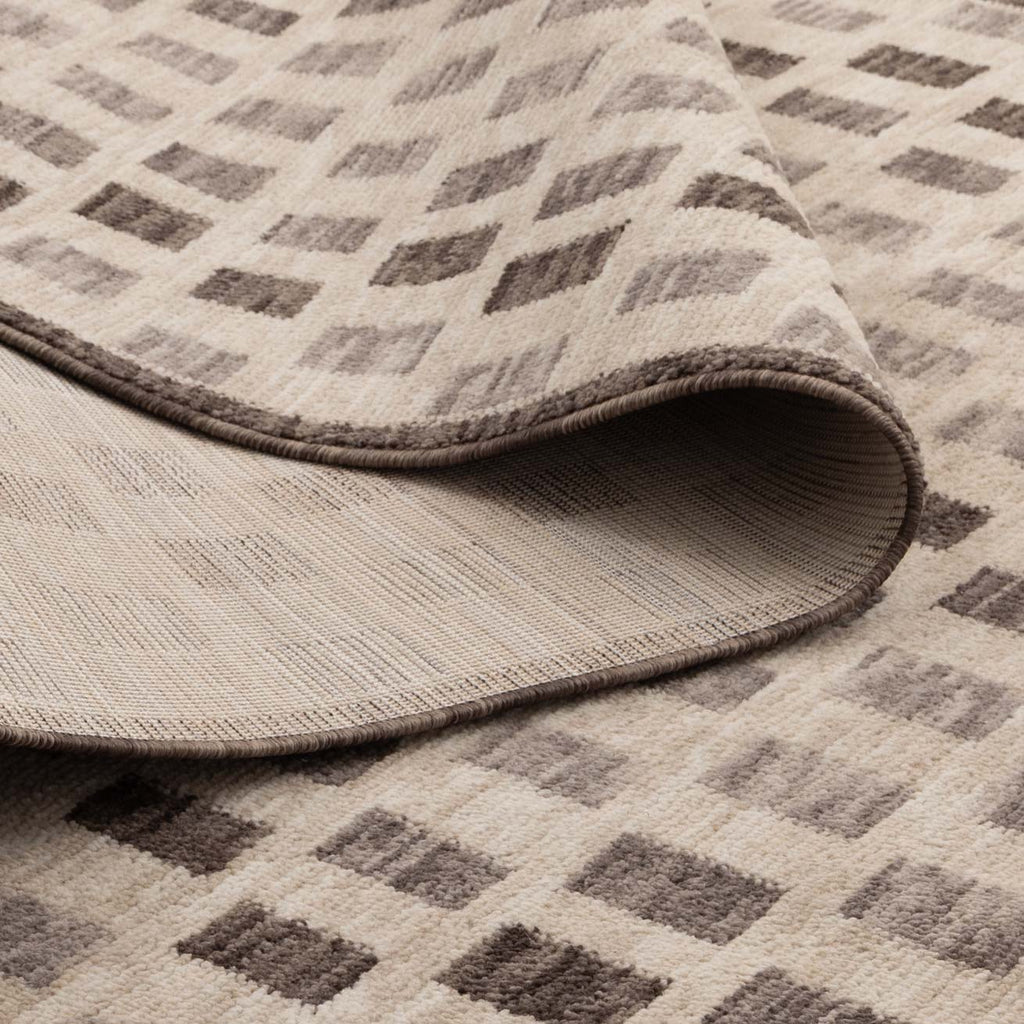 Horizon H102 Ivory Grey Checkered Rug – view 4