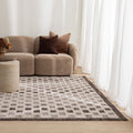 Horizon H102 Ivory Grey Checkered Rug styled with furniture