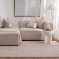 Heritage H102 Beige Distressed Medallion Rug styled with furniture