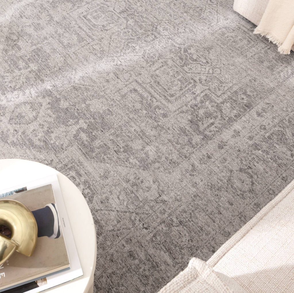Heritage H103 Grey Distressed Medallion Rug – view 5