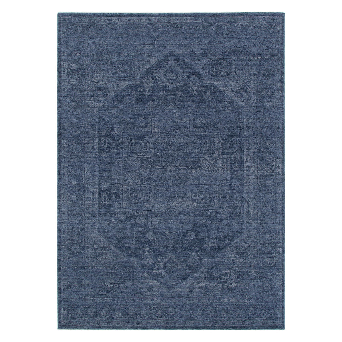 Heritage H104 Blue Distressed Medallion Rug – view 2