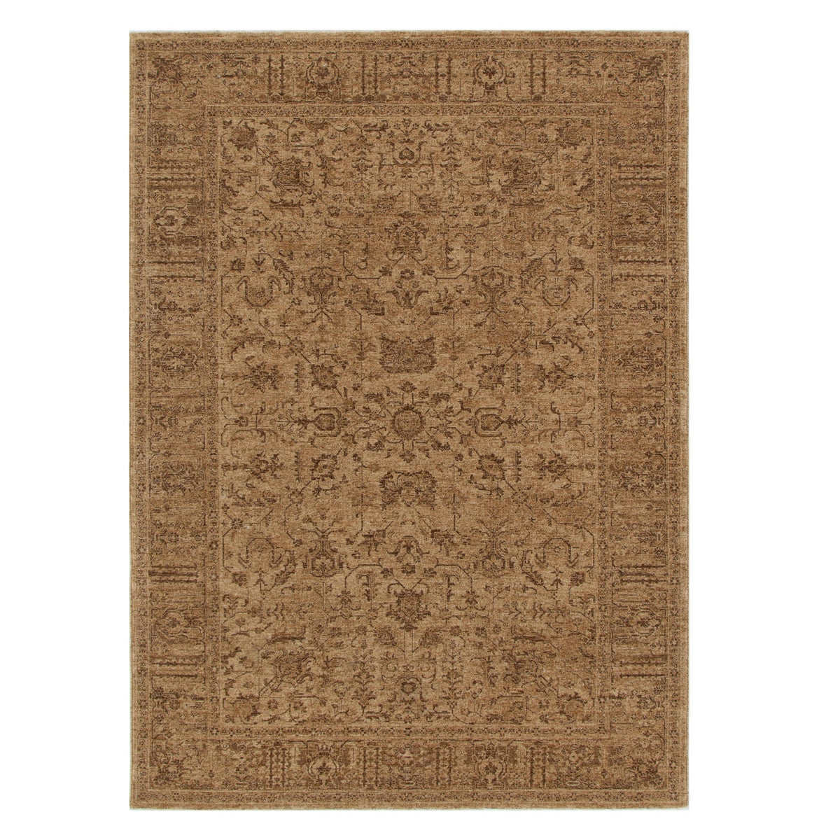 Heritage H105 Mustard Distressed Border Rug – view 2