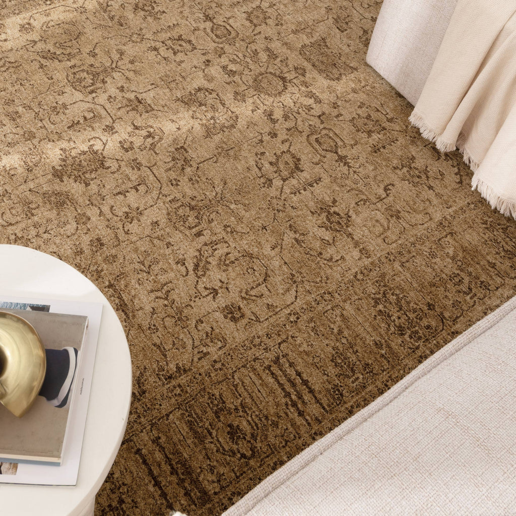 Heritage H105 Mustard Distressed Border Rug – view 5