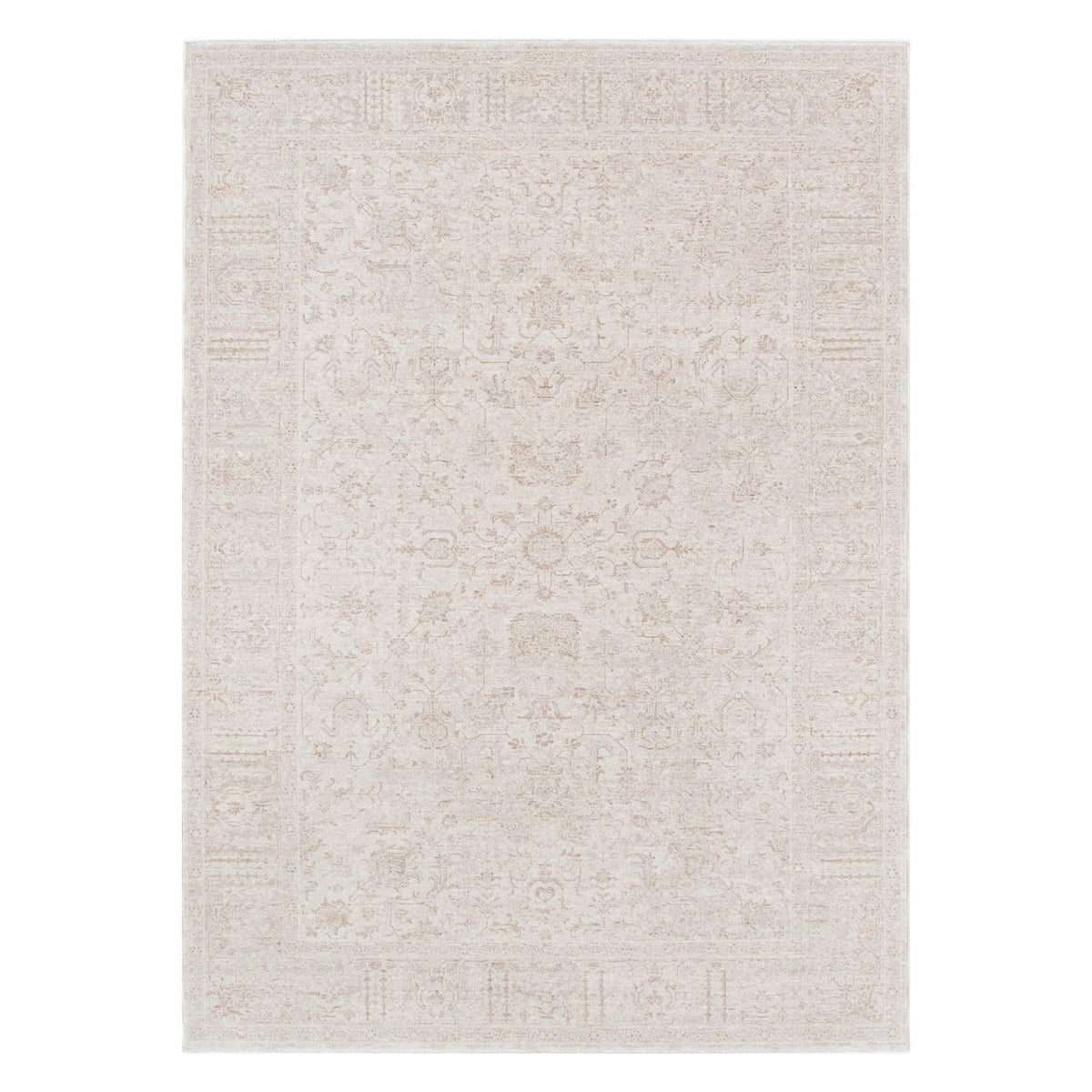 Heritage H106 Beige Distressed Border Rug – view 2
