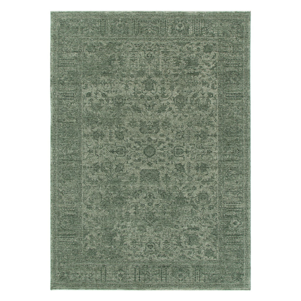 Heritage H107 Green Distressed Border Rug – view 2