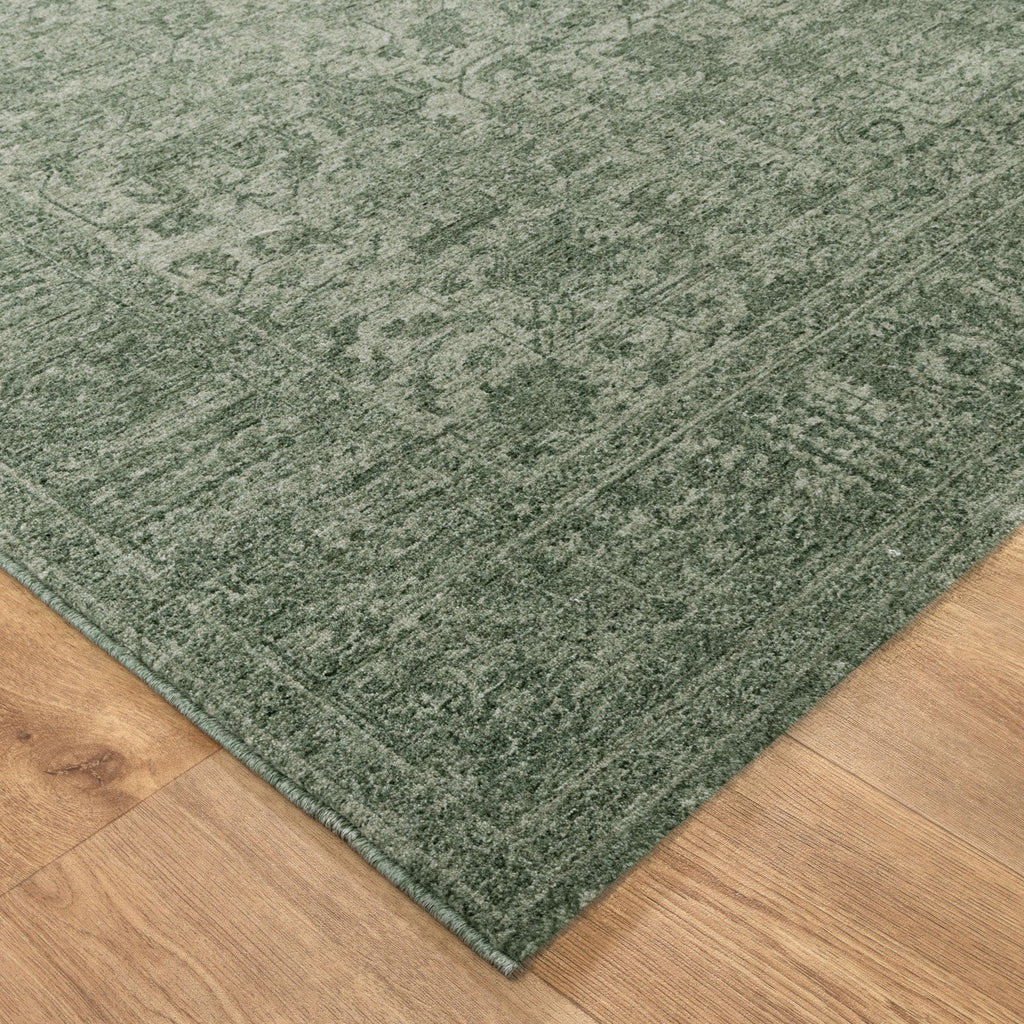 Heritage H107 Green Distressed Border Rug – view 3