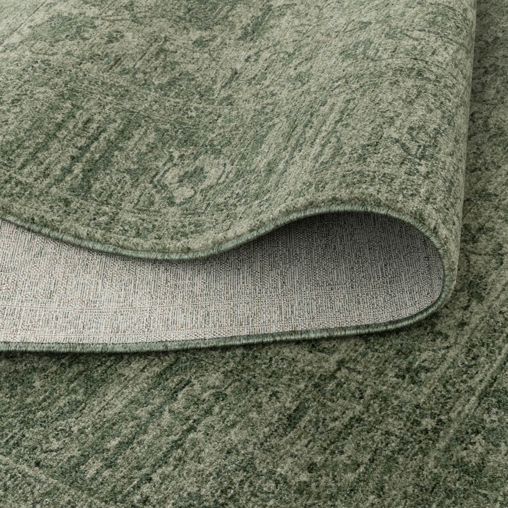 Heritage H107 Green Distressed Border Rug – view 4