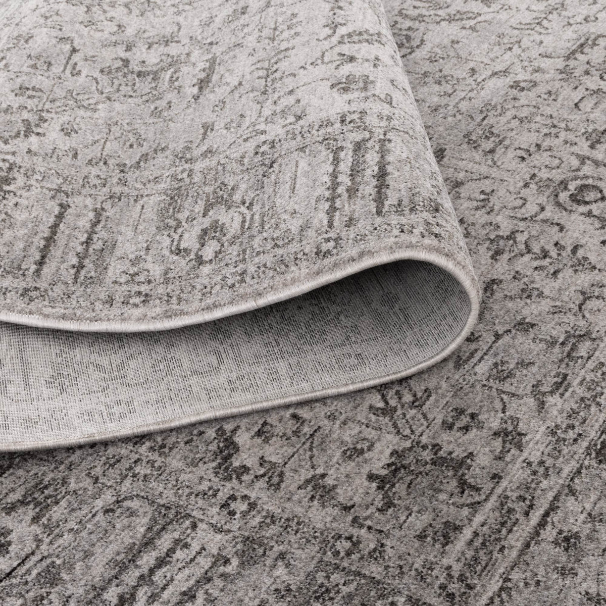 Heritage H108 Grey Distressed Border Rug – view 4