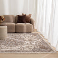 Horizon H115 Ivory Medallion Rug styled with furniture