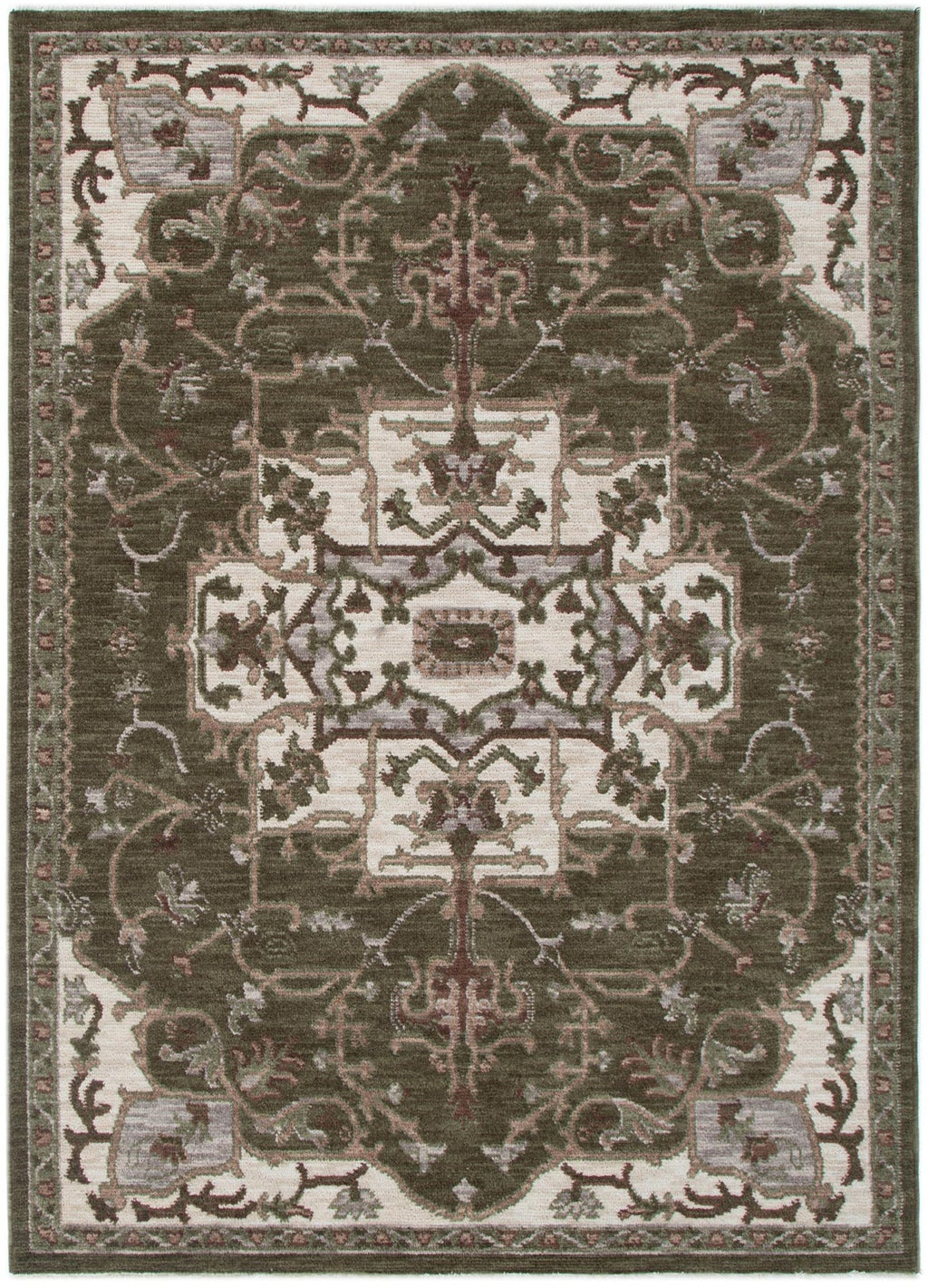 Horizon H116 Olive Green Medallion Rug – view 2