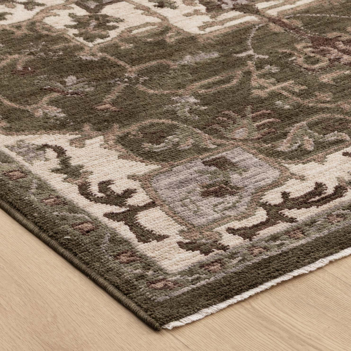 Horizon H116 Olive Green Medallion Rug – view 3