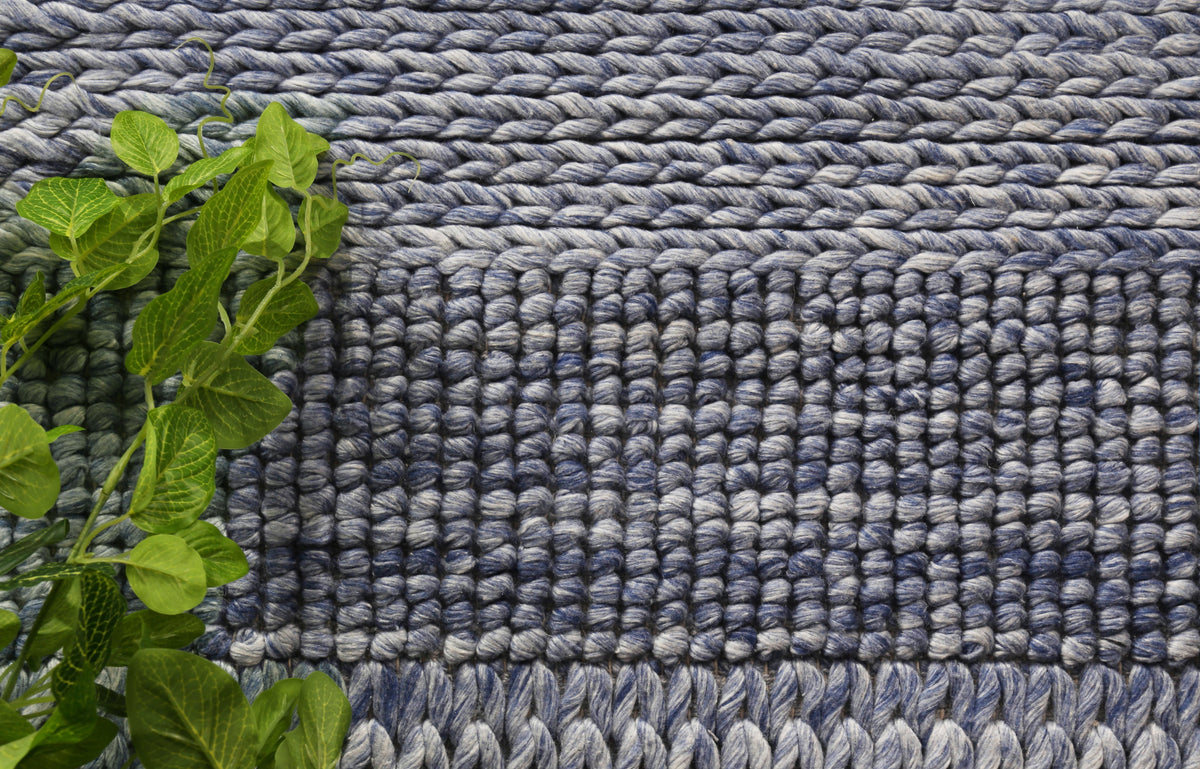Harlow Grace Blue Wool Blend Rug – view 3
