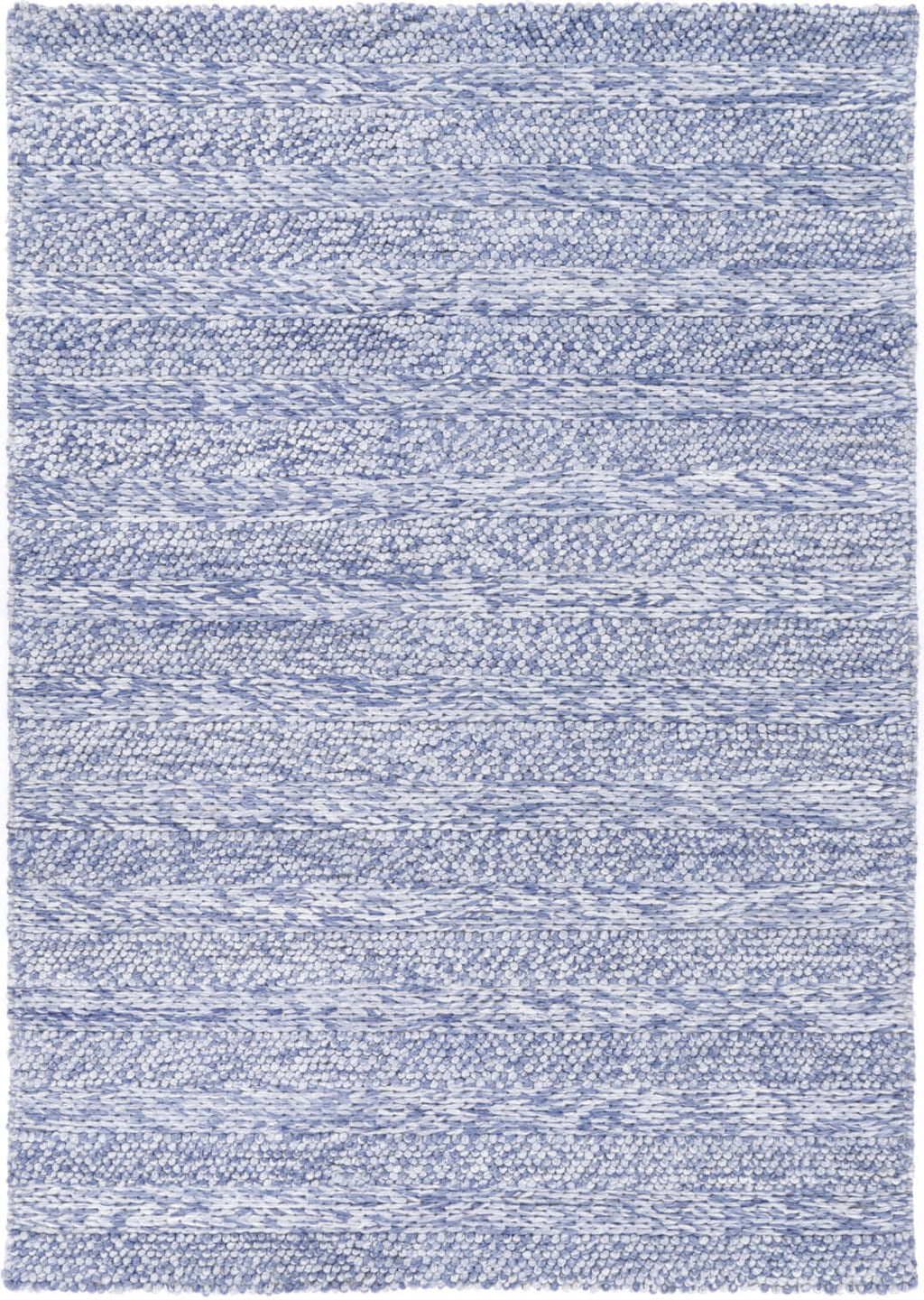 Harlow Ringlets Blue wool blend rug - full view