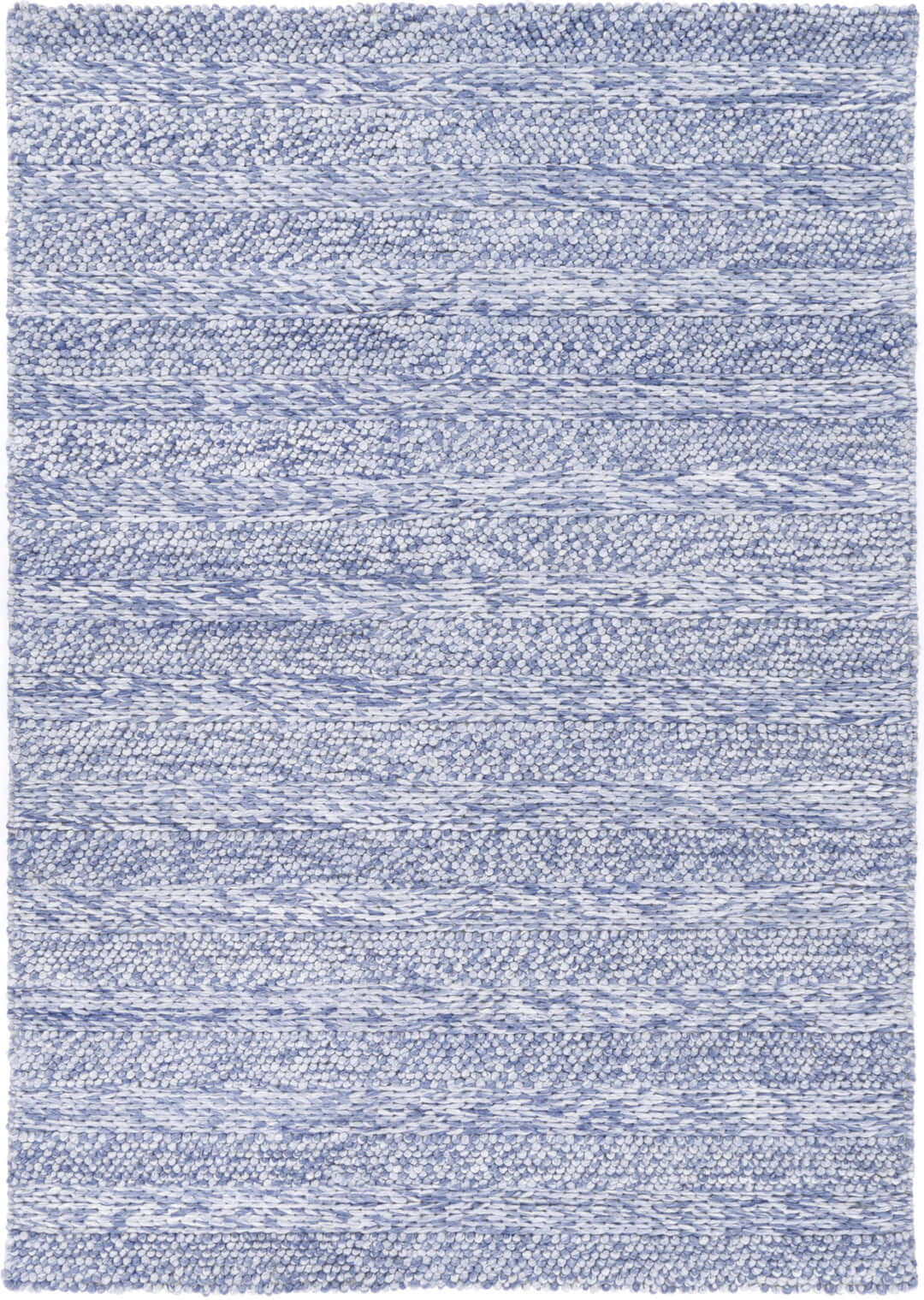Harlow Ringlets Blue wool blend rug - full view