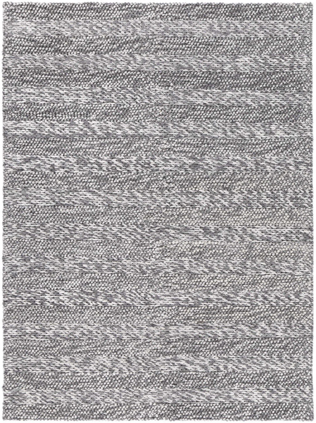 Harlow Ringlets Charcoal wool blend rug - full view
