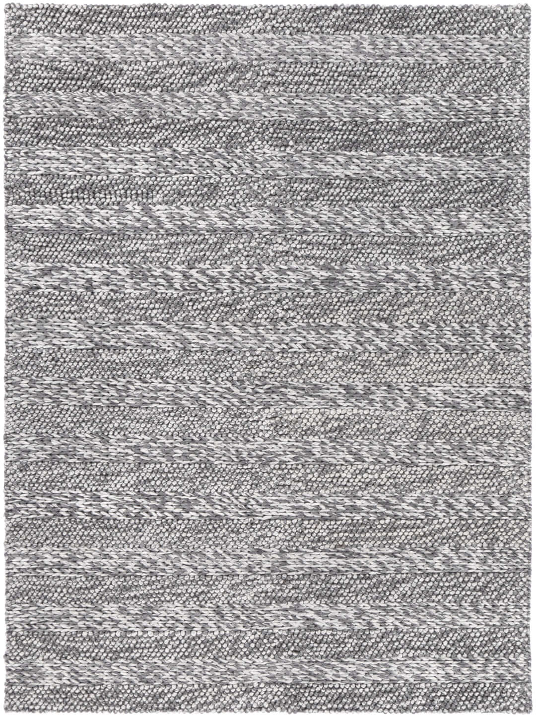 Harlow Ringlets Charcoal wool blend rug - full view
