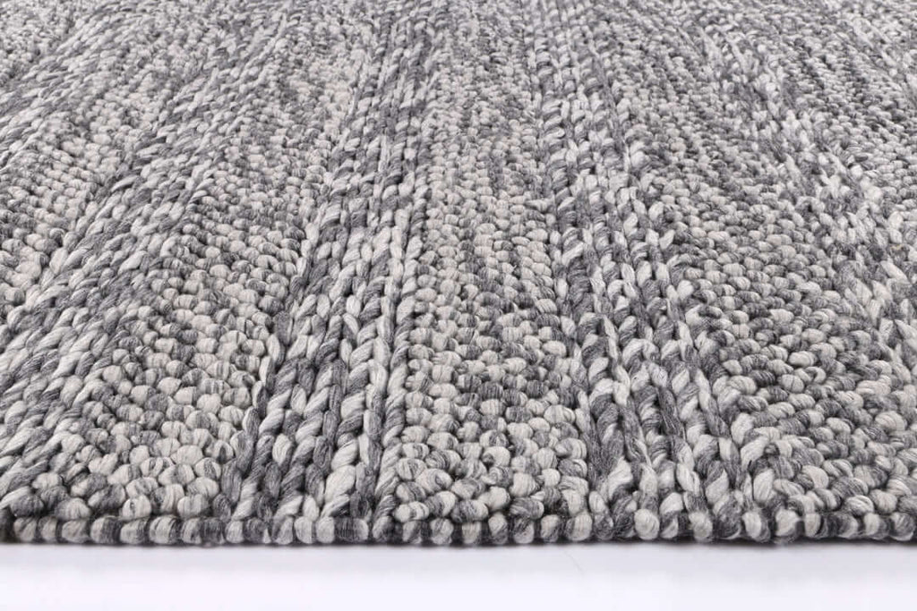 Harlow Ringlets Charcoal wool blend rug - detail