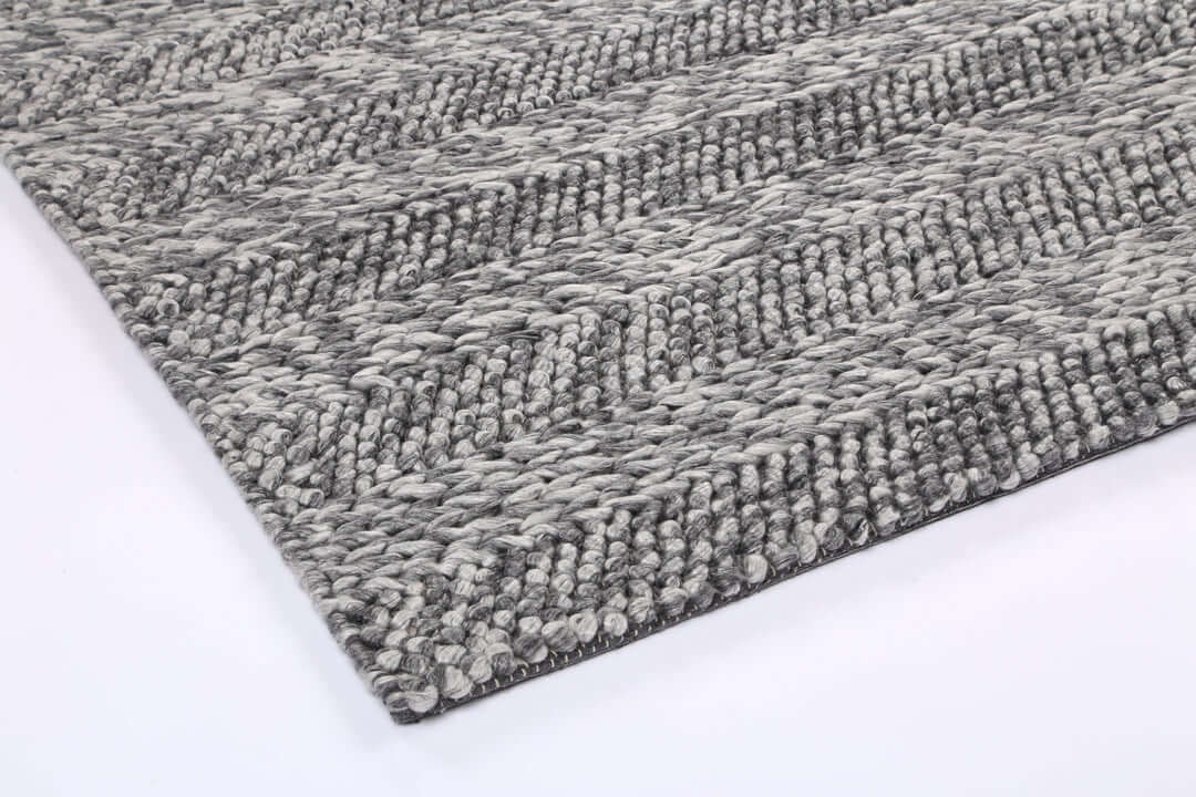 Harlow Ringlets Charcoal wool blend rug - alternate view