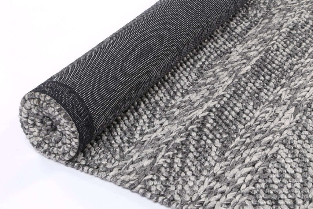 Harlow Ringlets Charcoal wool blend rug - room setting
