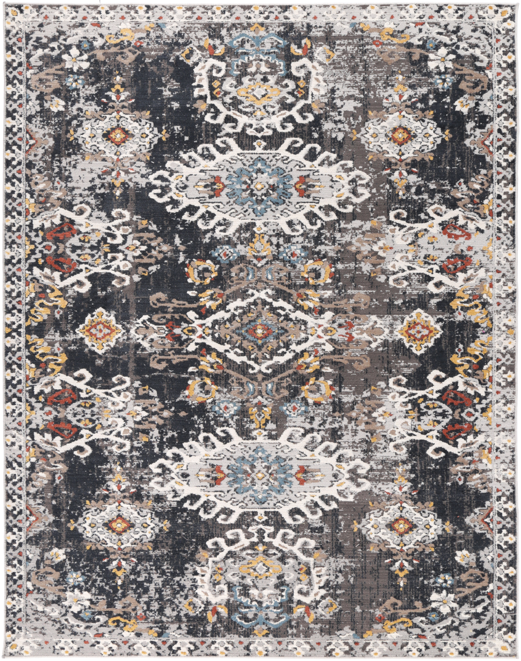 Havana Miramar Contemporary Charcoal & Blue Rug -01 – view 2