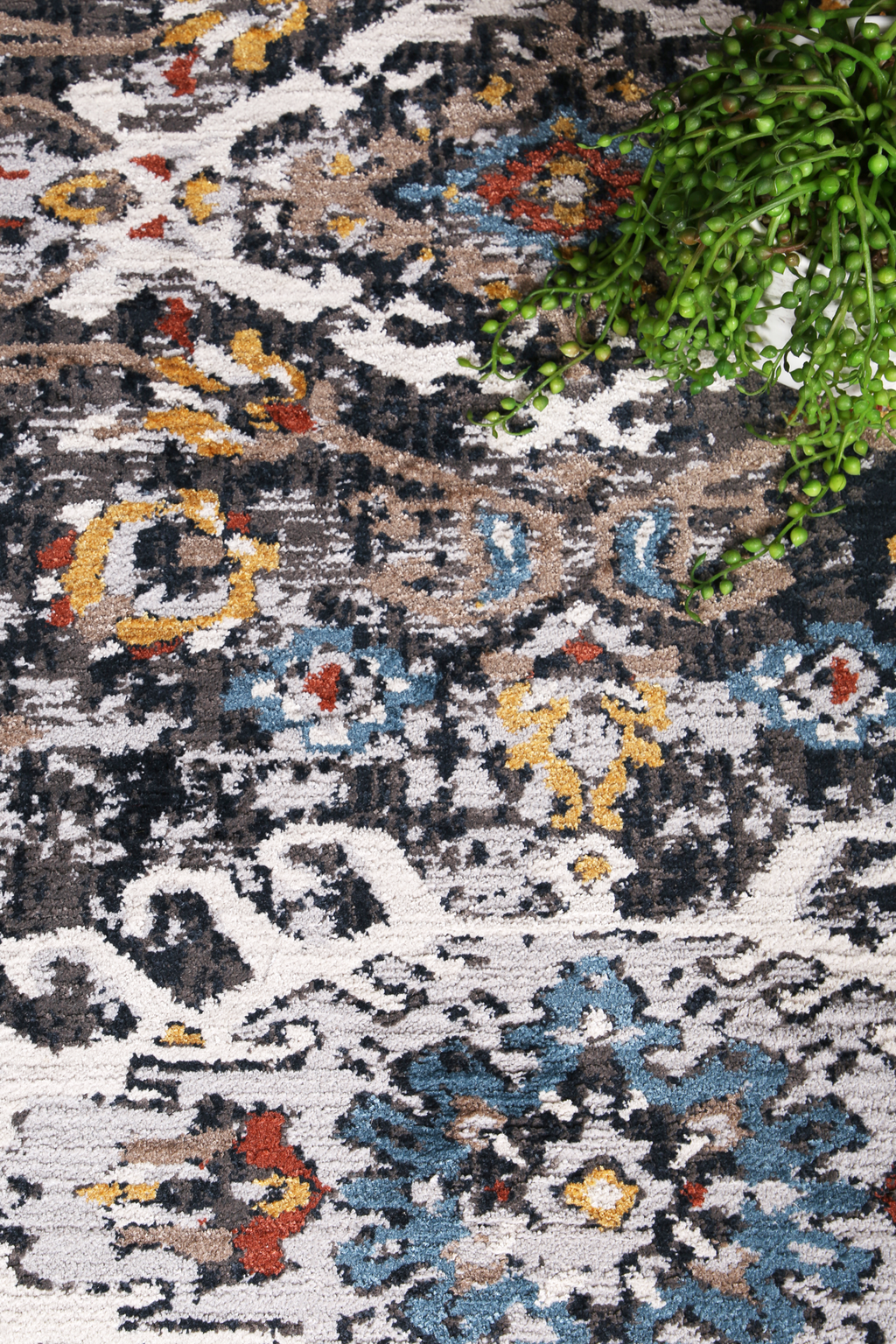 Havana Miramar Contemporary Charcoal & Blue Rug -01 – view 6